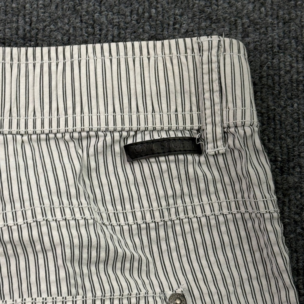 Civil Society Skinny Seersucker Pants Mens XL 36 White Navy Blue Striped READ - Picture 11 of 16